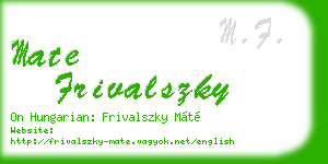 mate frivalszky business card