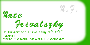 mate frivalszky business card